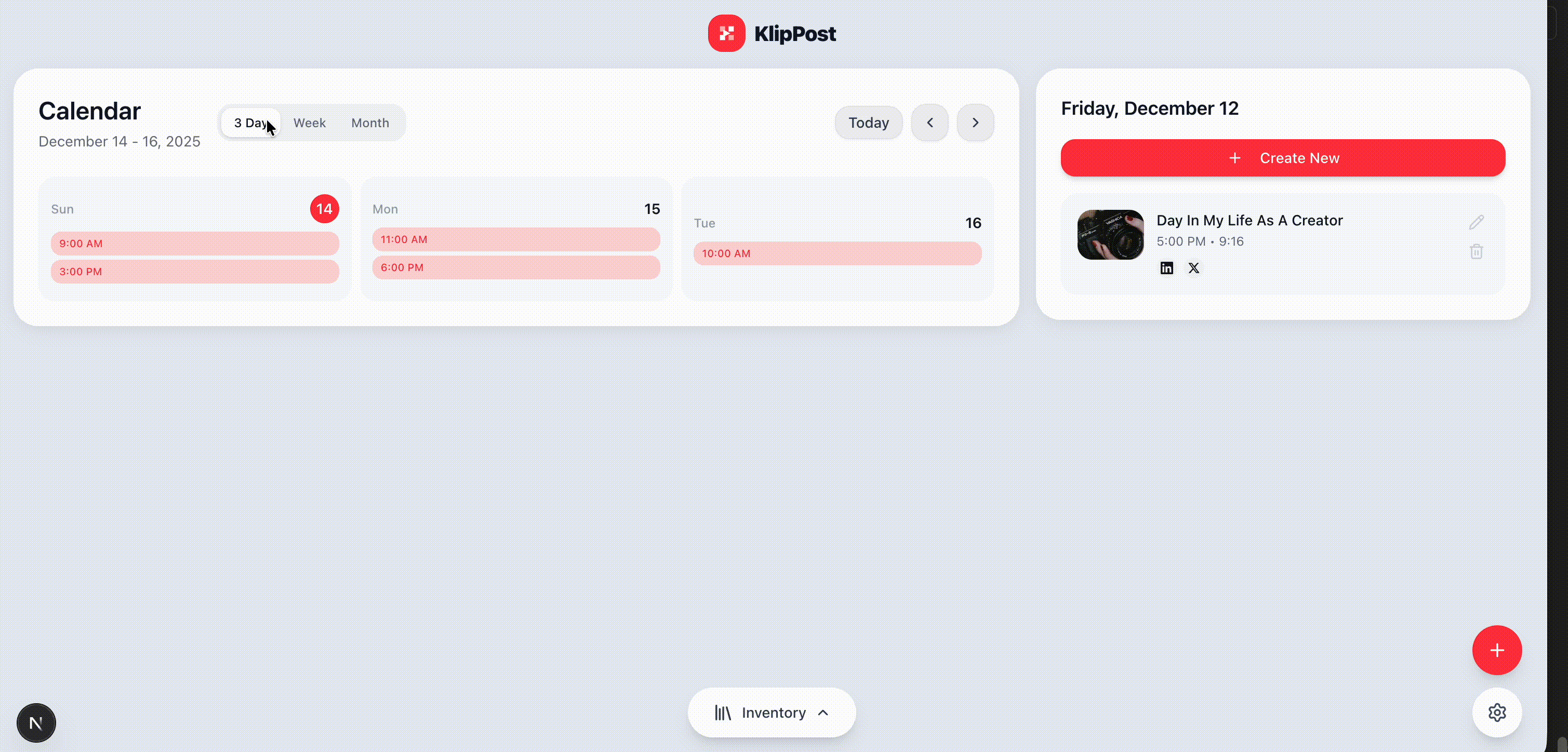 KlipPost App - Schedule and post to all platforms